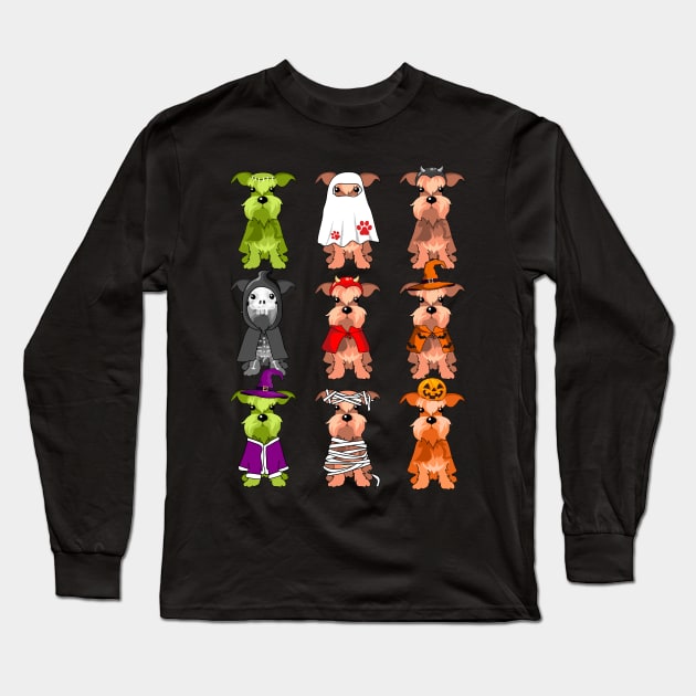 Funny miniature schnauzer Costume Halloween Long Sleeve T-Shirt by Bensonn